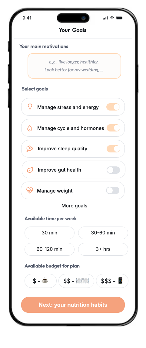 Set your wellness goals